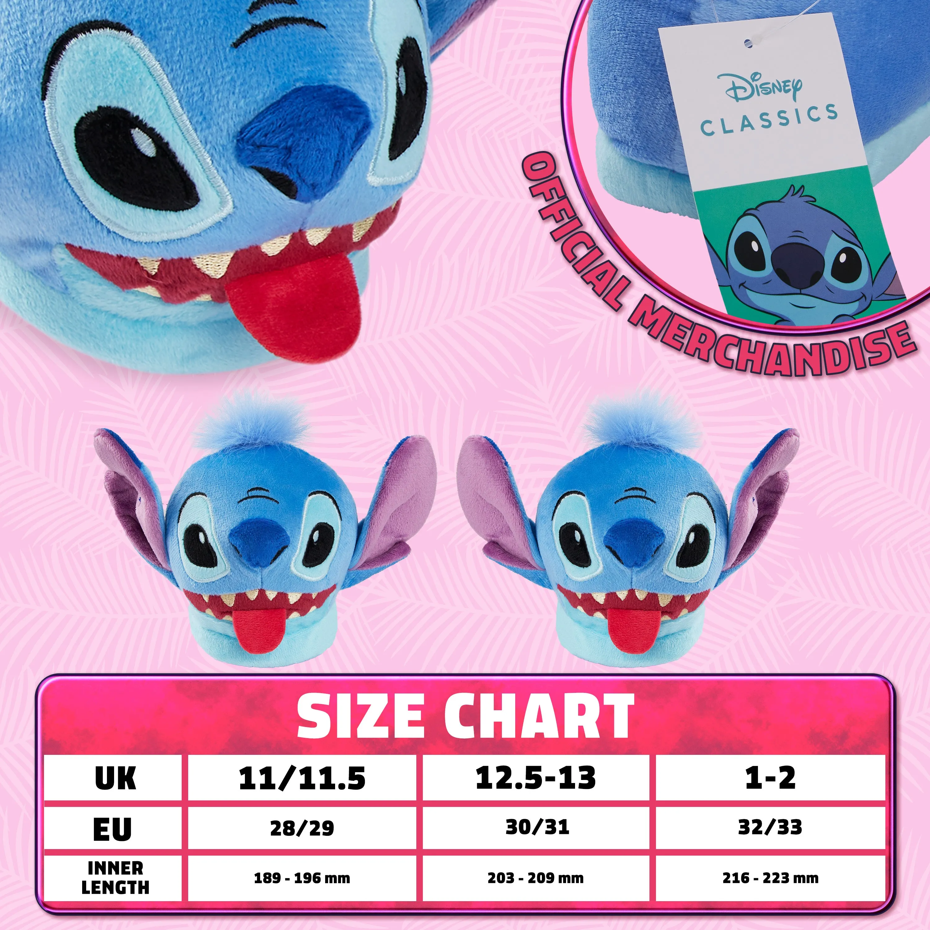 Disney Stitch Slippers Kids - 3D Fluffy Baby Yoda Children Warm Slippers Size 11-2