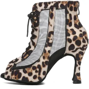 DKZSYIM Women Rhinestone Ballroom Dance Shoes Latin Salsa Perfermence Practice Dancing Shoes,Model YCL434