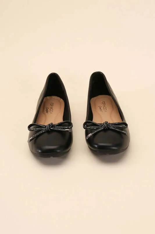 Dorothy Classic Bow Ballet Flats in Brown / Nude