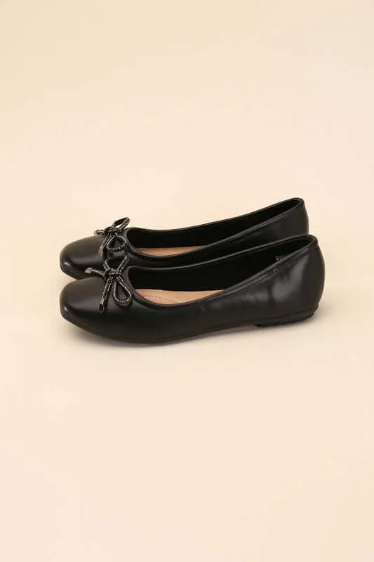 Dorothy Classic Bow Ballet Flats in Brown / Nude