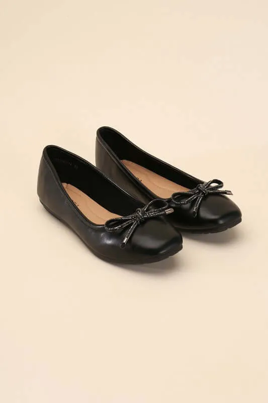 Dorothy Classic Bow Ballet Flats in Brown / Nude