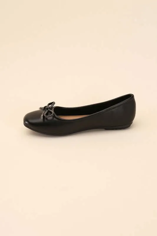 Dorothy Classic Bow Ballet Flats in Brown / Nude