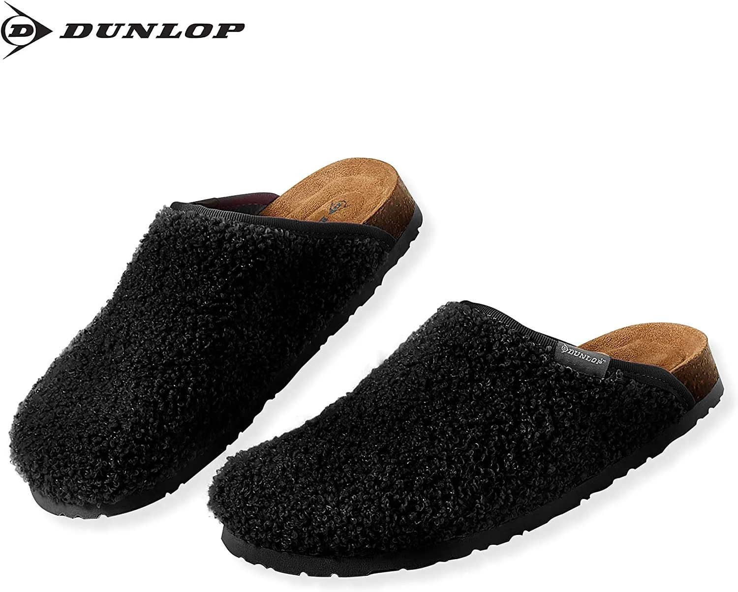DUNLOP Slippers Warm Fuzzy Slip On Clog Slippers Comfy Mule House Shoes - Womens
