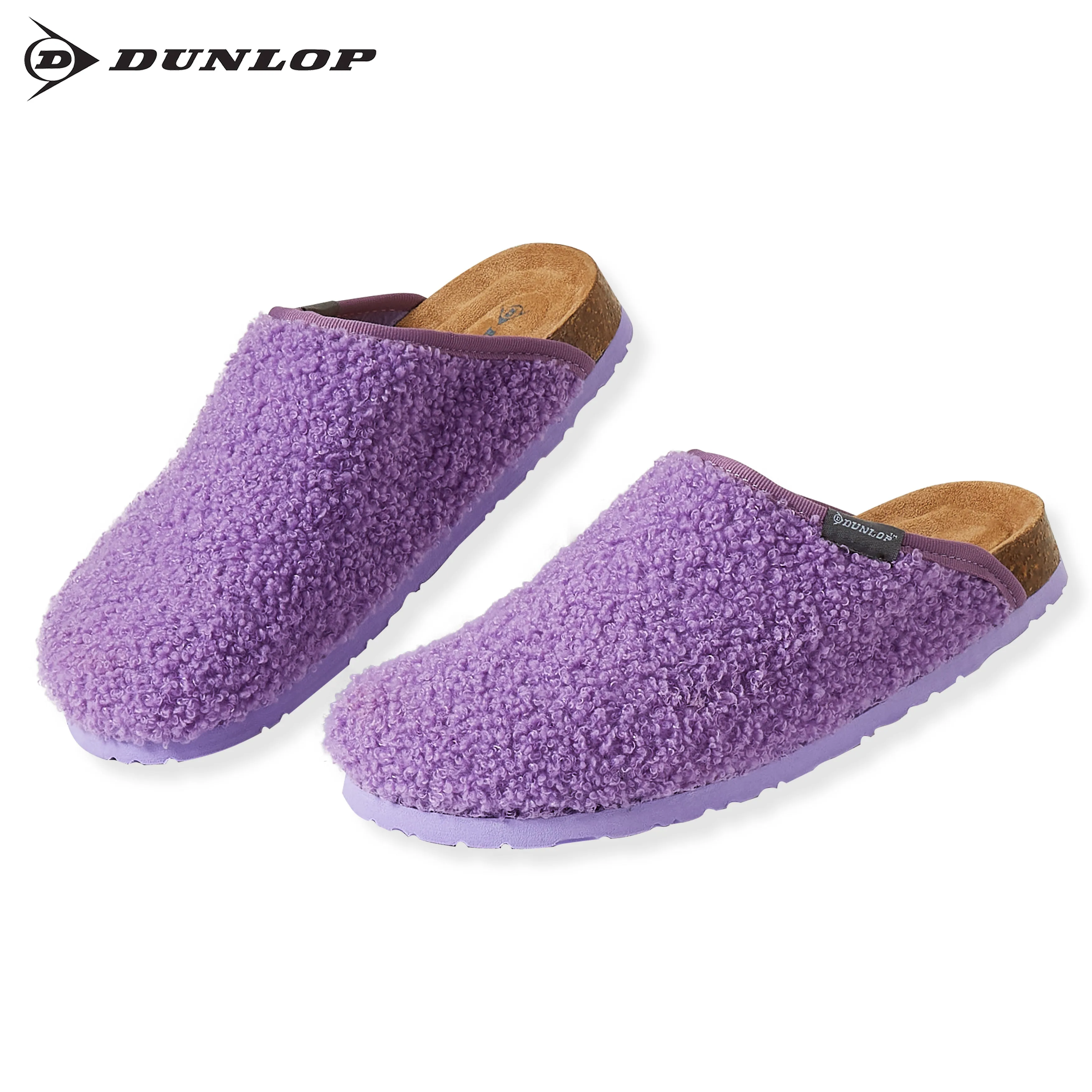 DUNLOP Slippers Warm Fuzzy Slip On Clog Slippers Comfy Mule House Shoes - Womens