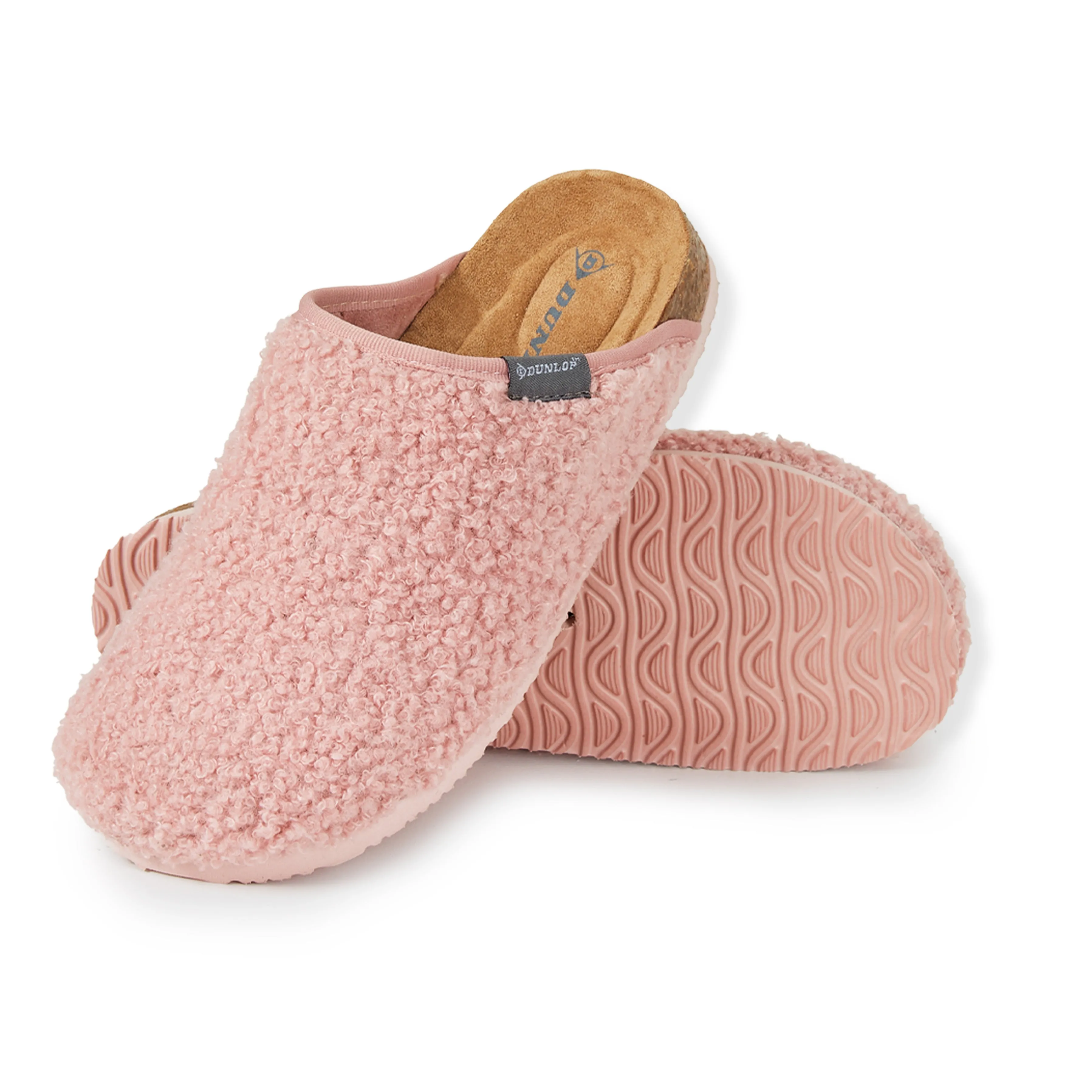 DUNLOP Slippers Warm Fuzzy Slip On Clog Slippers Comfy Mule House Shoes - Womens