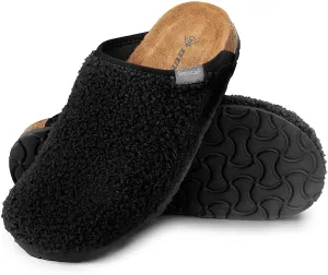 DUNLOP Slippers Warm Fuzzy Slip On Clog Slippers Comfy Mule House Shoes - Womens