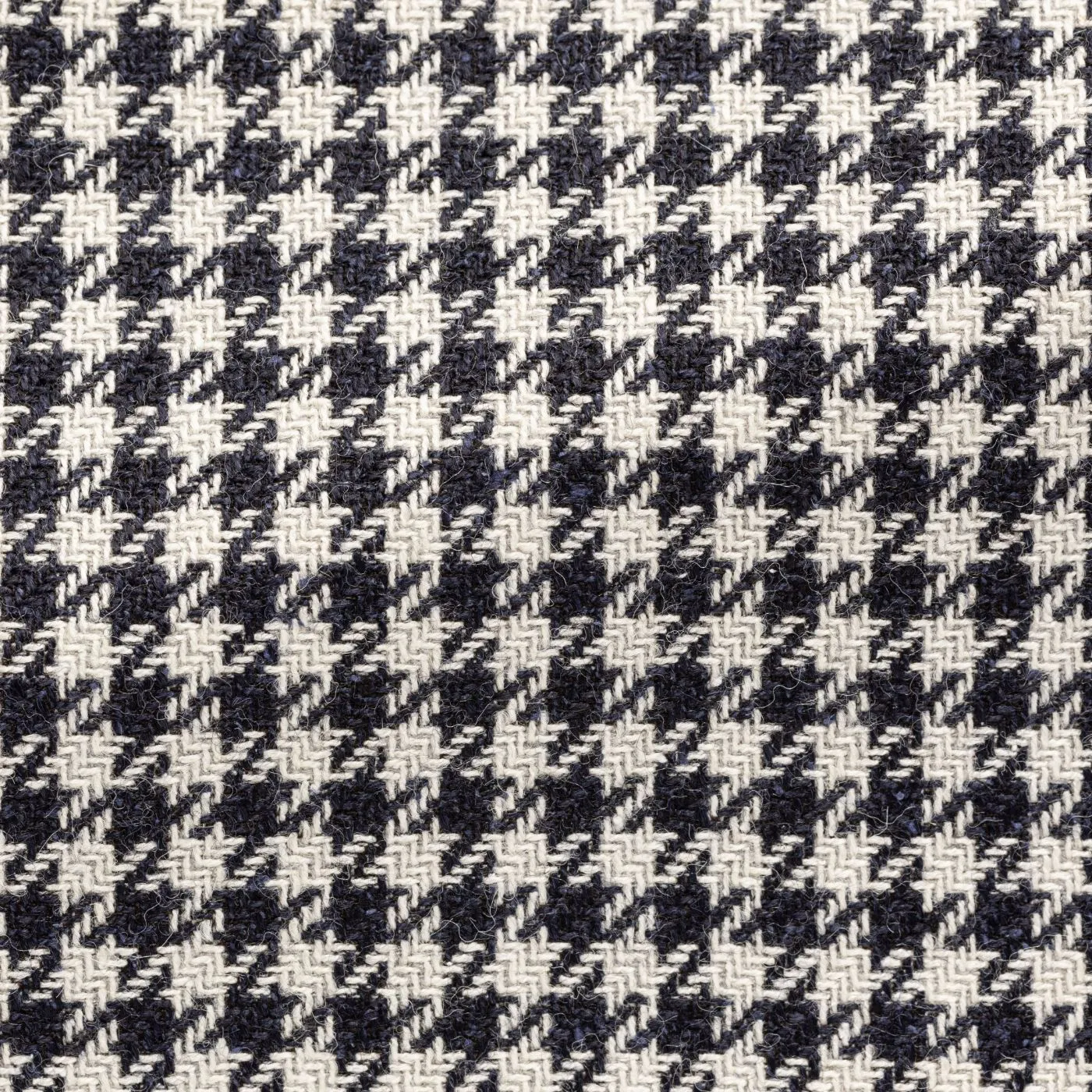 Ferla Midnight Blue & Off White Wool, Alpaca & Silk Houndstooth