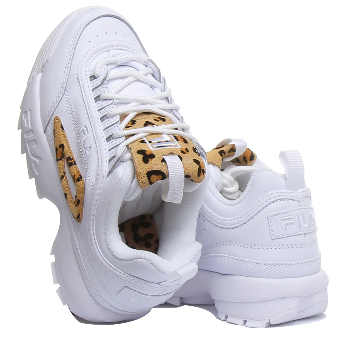 Fila Disruptor 2 Leopard In White For Kids