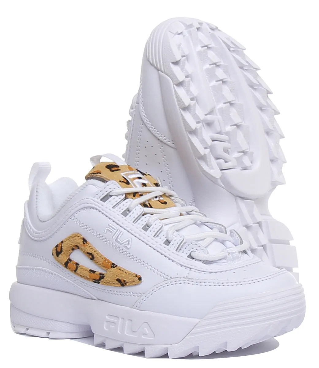 Fila Disruptor 2 Leopard In White For Kids