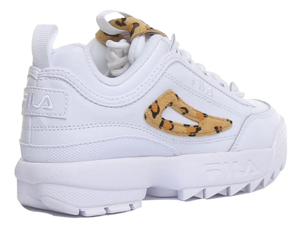 Fila Disruptor 2 Leopard In White For Kids
