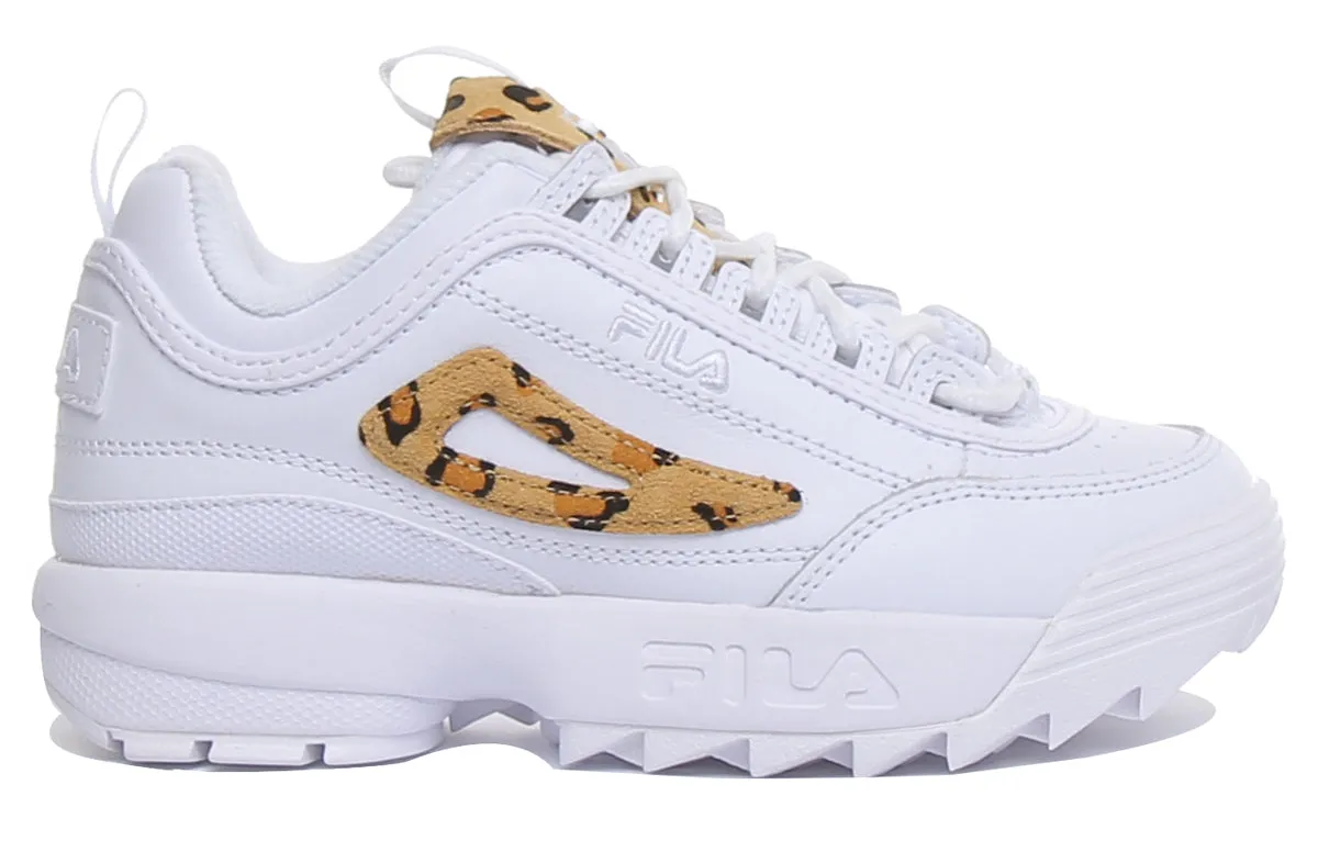 Fila Disruptor 2 Leopard In White For Kids