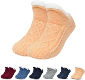 FleeceSox - Fleece-Lined Non-Slip Thermal Slippers Socks Indoor Non-Slip Thermal Socks Winter Warm Slipper Socks