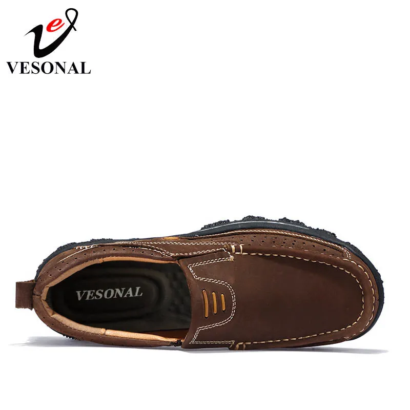 Genuine Leather Casual Work Shoes For Men Oxfords Male Loafers