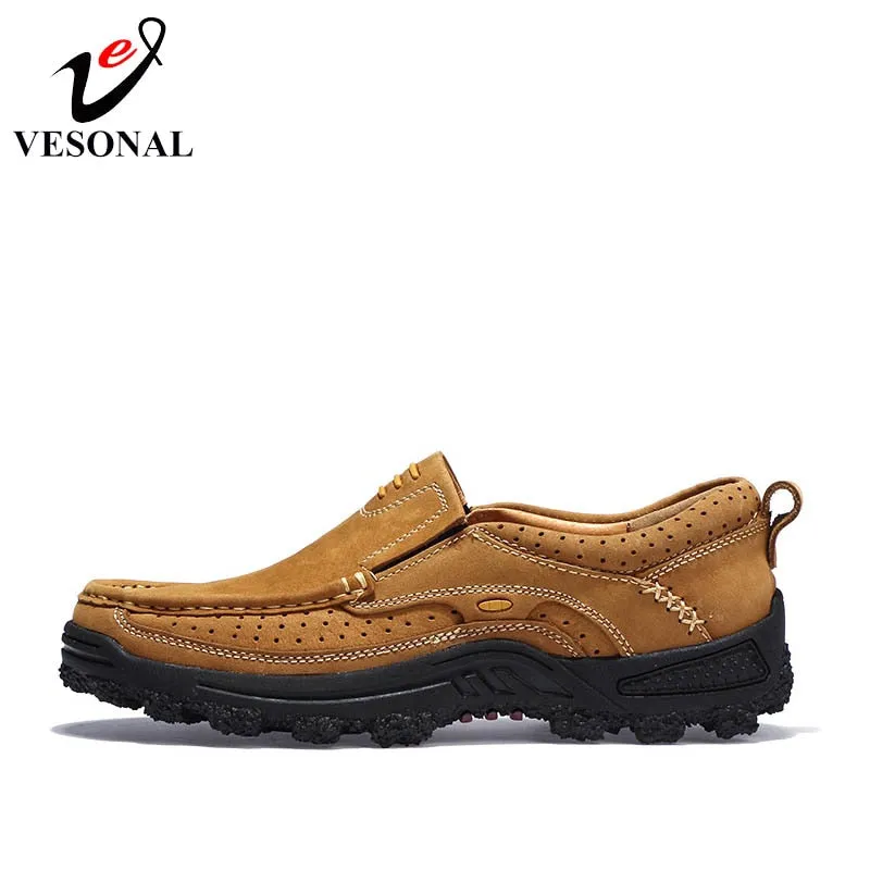 Genuine Leather Casual Work Shoes For Men Oxfords Male Loafers