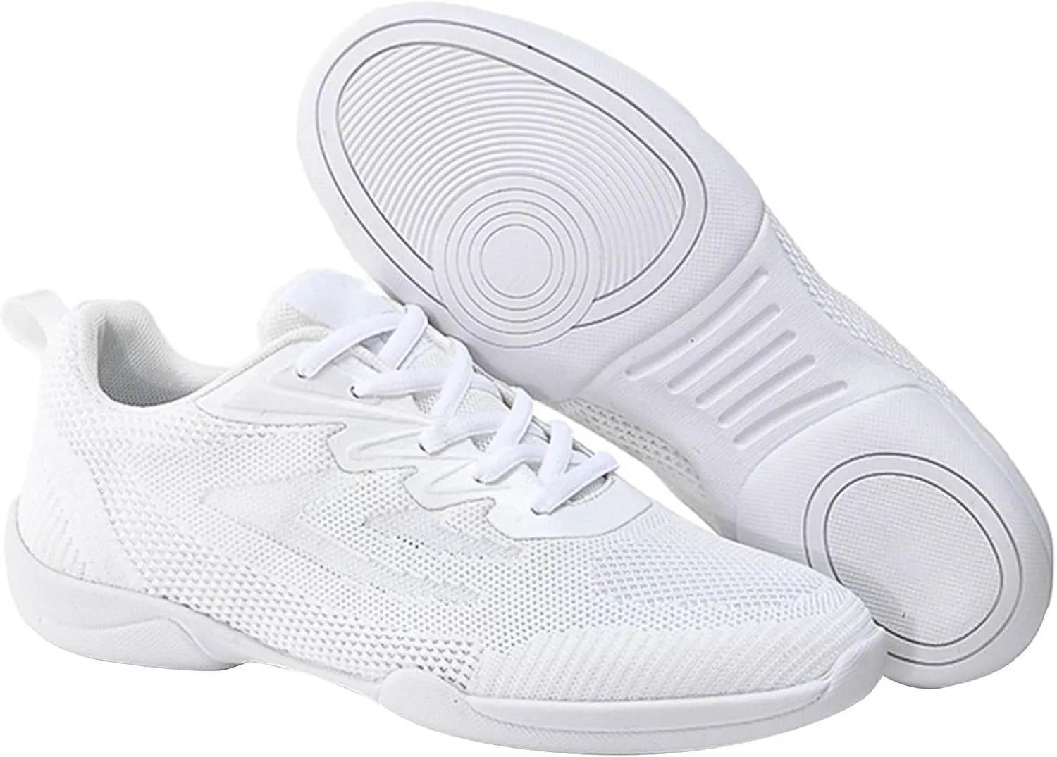 Girls White Cheerleading Shoes Breathable Youth Cheer Competition Sneakers Athletic Training Dance Shoes