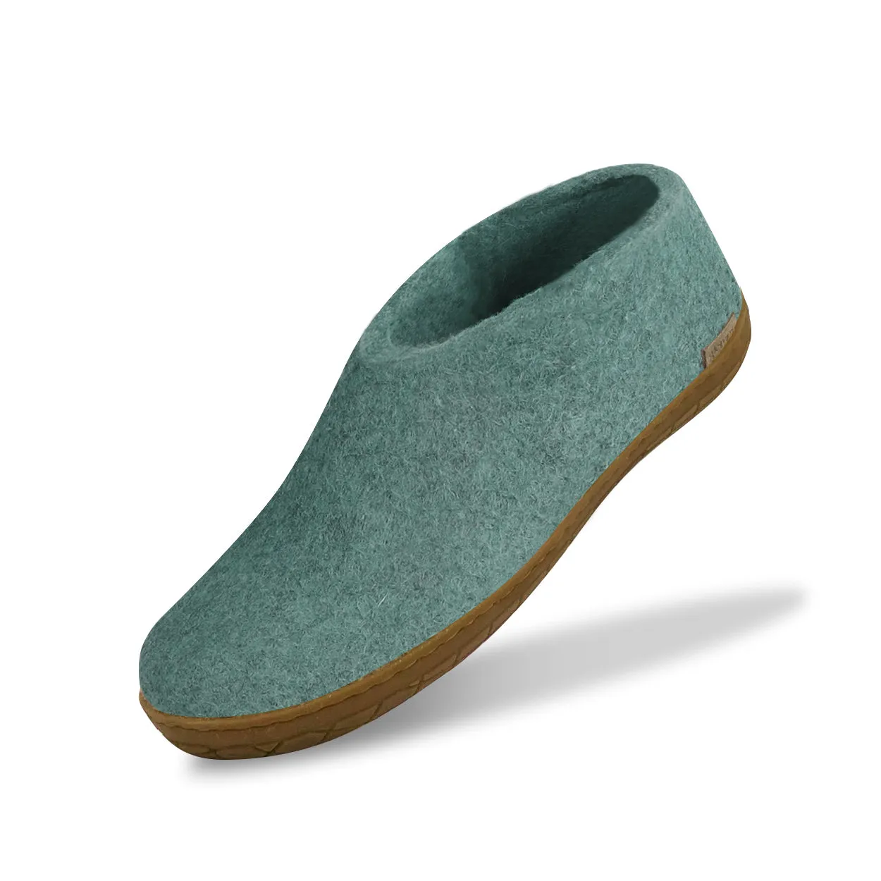 Glerups Felted NZ Wool Shoe With Honey Rubber Sole - North Sea