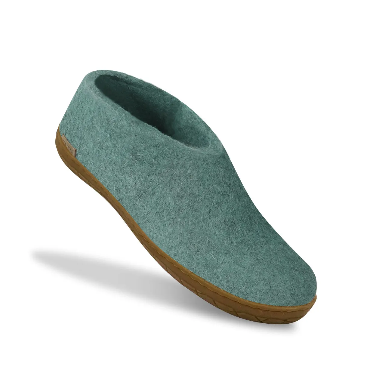 Glerups Felted NZ Wool Shoe With Honey Rubber Sole - North Sea
