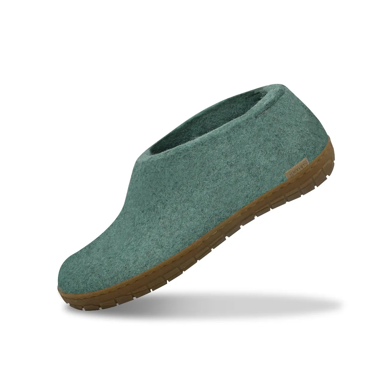 Glerups Felted NZ Wool Shoe With Honey Rubber Sole - North Sea
