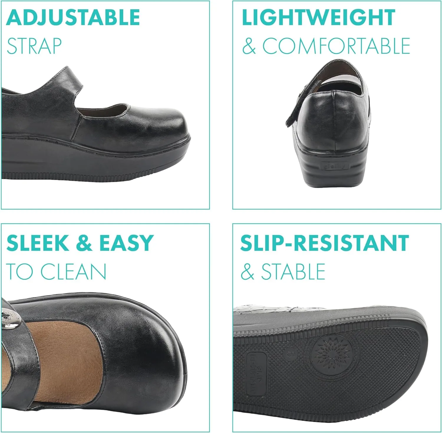 Glolily Women's Comfort Clogs- Professional Lightweight Slip-Resistant Work Shoe with Extra Cushion and Removeable Orthotic Arch Support Footbed for Women