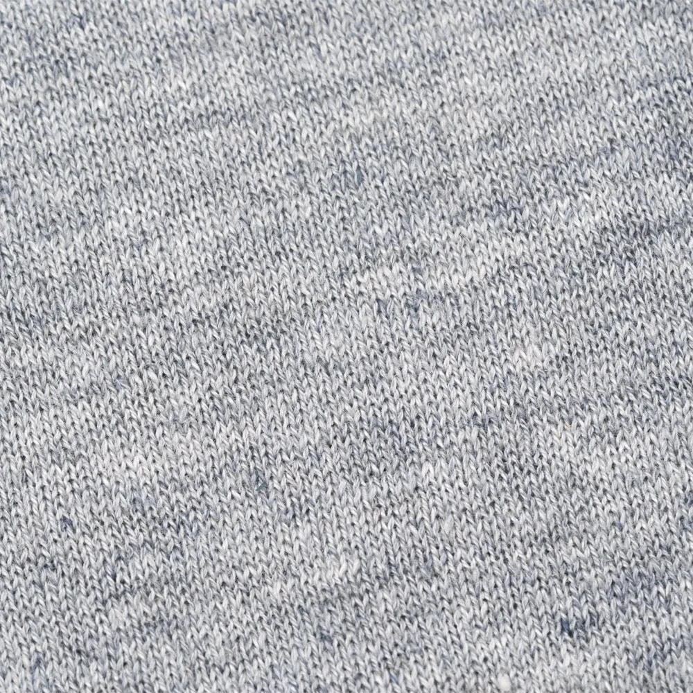 Grey Linen-Cotton Polo Shirt