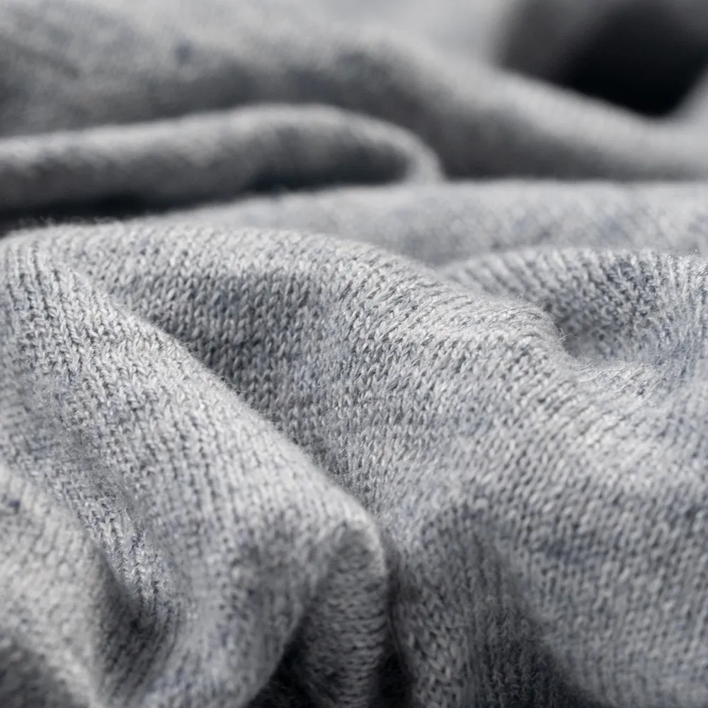 Grey Linen-Cotton Polo Shirt