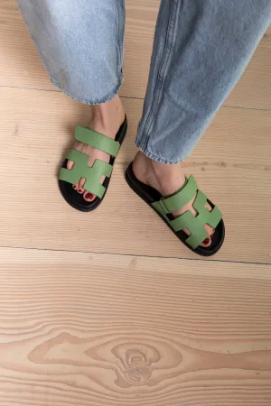 Harley Grained Leather Slides