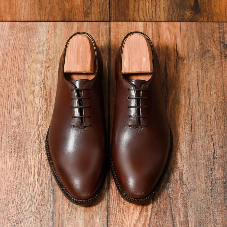 Height Increasing Brown Leather Drayton One Cut Oxfords