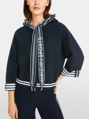 Hooded Jacket with Wide Sleeve - Navy