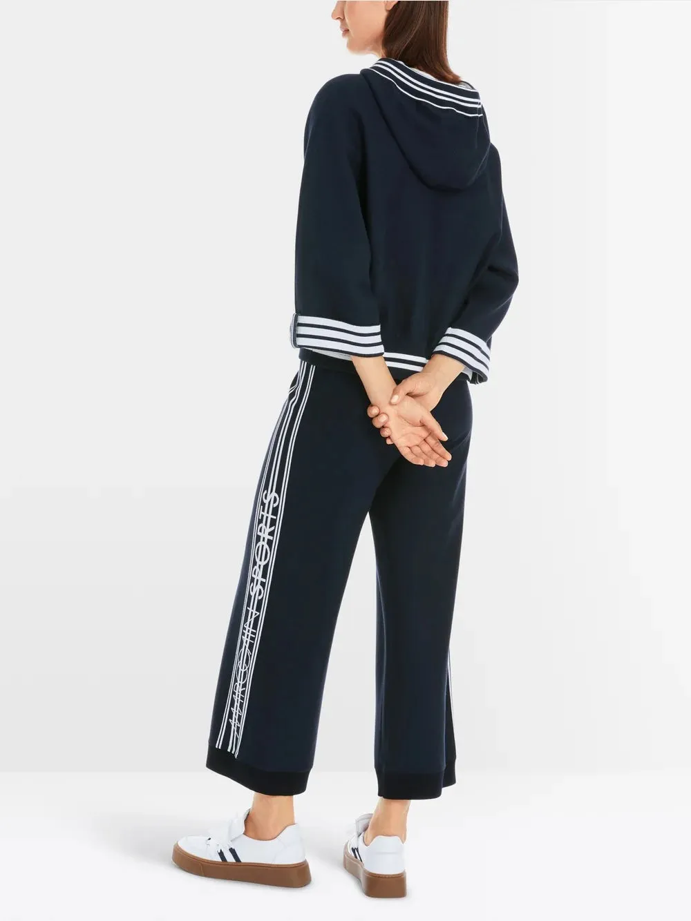 Hooded Jacket with Wide Sleeve - Navy