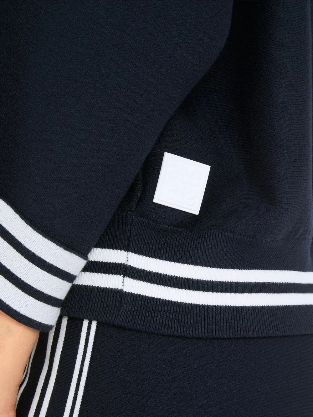 Hooded Jacket with Wide Sleeve - Navy