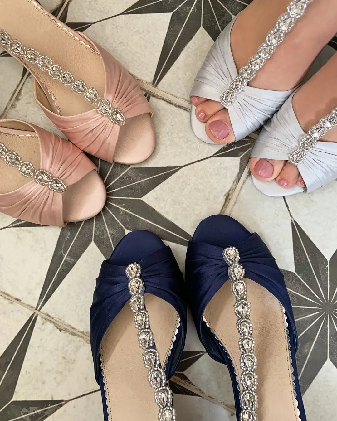 Ivory Satin Block Heel Bridal Sandal, By Perfect Bridal, Dolly, Various Colours