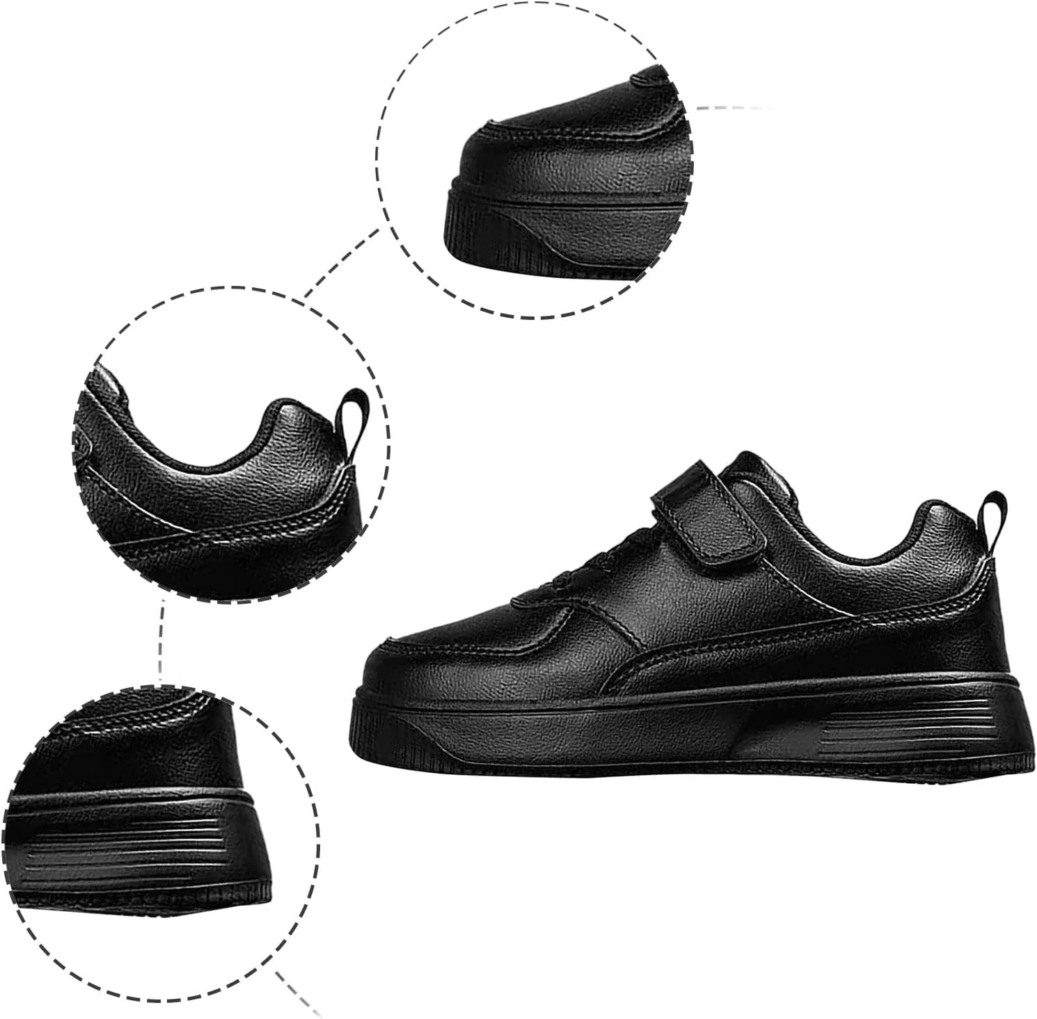 IWIHMIV Boys Tennis Shoes Slip On Shoes for Boys Leather Lightweight Breathable Athletic Running Sneakers for Girls