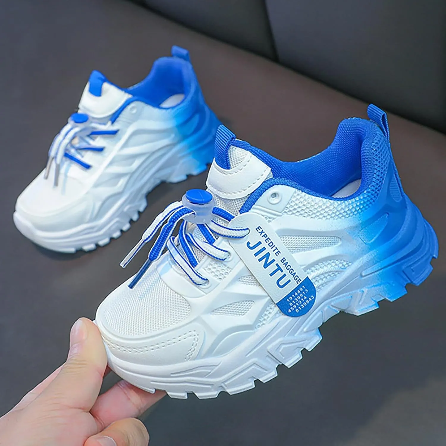 IWIHMIV Kids Athletic Shoes Running Shoes for Boys Girls Lightweight Sneakers Lace-up Tennis Shoes Breathable Walking Shoes