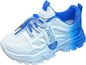 IWIHMIV Kids Athletic Shoes Running Shoes for Boys Girls Lightweight Sneakers Lace-up Tennis Shoes Breathable Walking Shoes