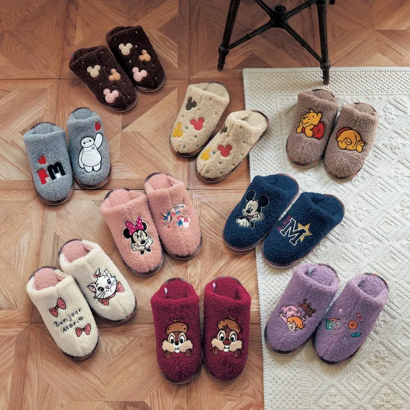 JP x BM - Mickey Mouse Fluffy Boa Slippers for Adults