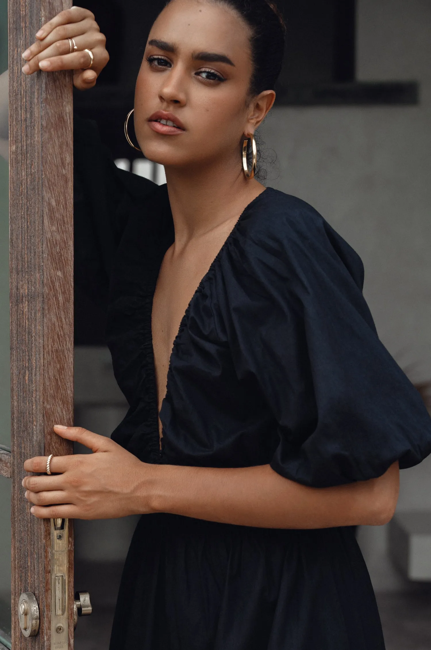 Kezas Cotton Maxi Dress - Black