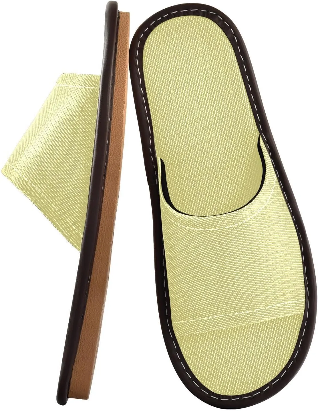 Khaki Yellow Womens Spa Shower Slippers Summer Dorm Home Slides for Bedroom Travel Home