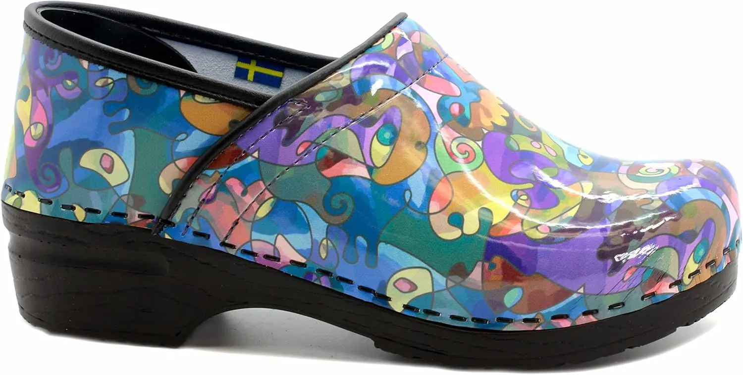 KLGN Women's Professional Plus Patent Leather Clogs