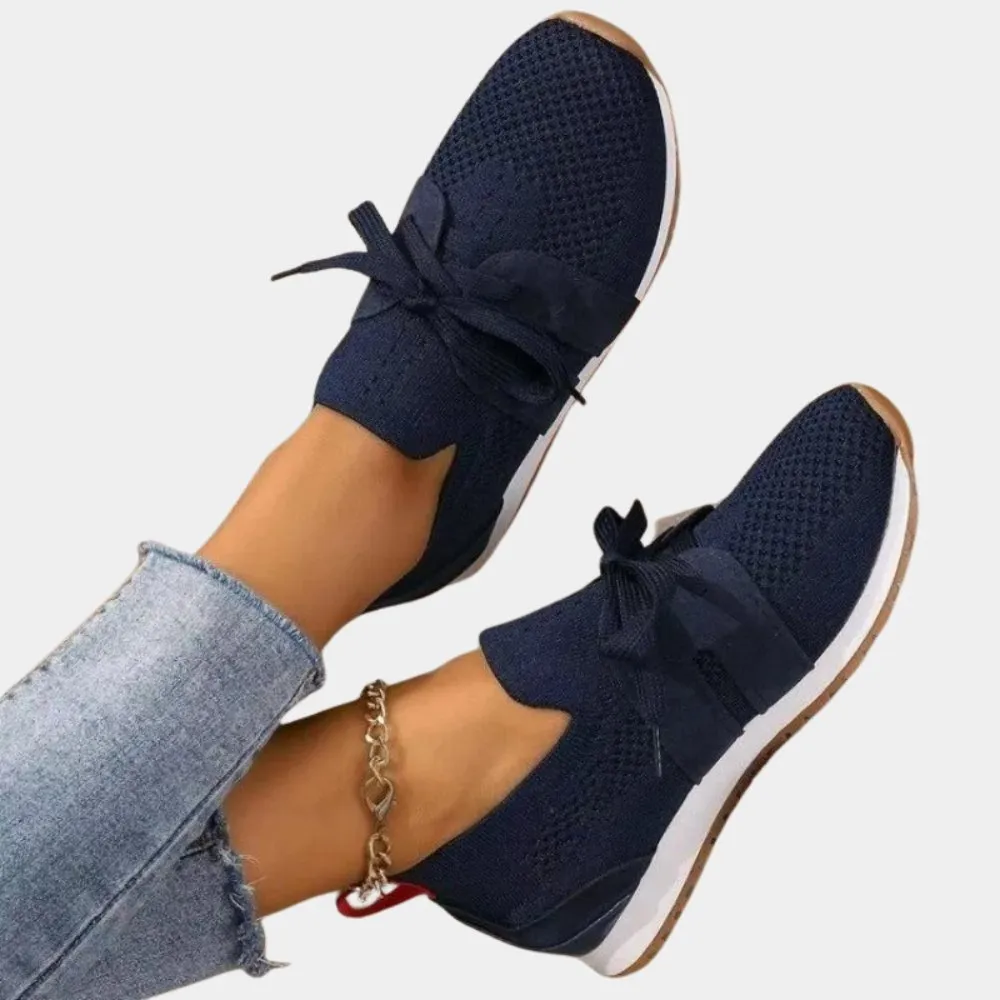 Knit Lace-Up Sneakers