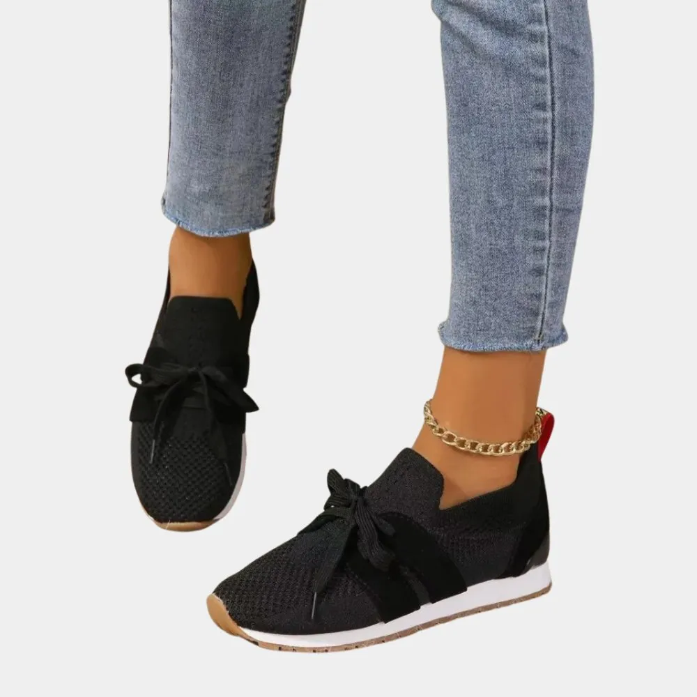 Knit Lace-Up Sneakers