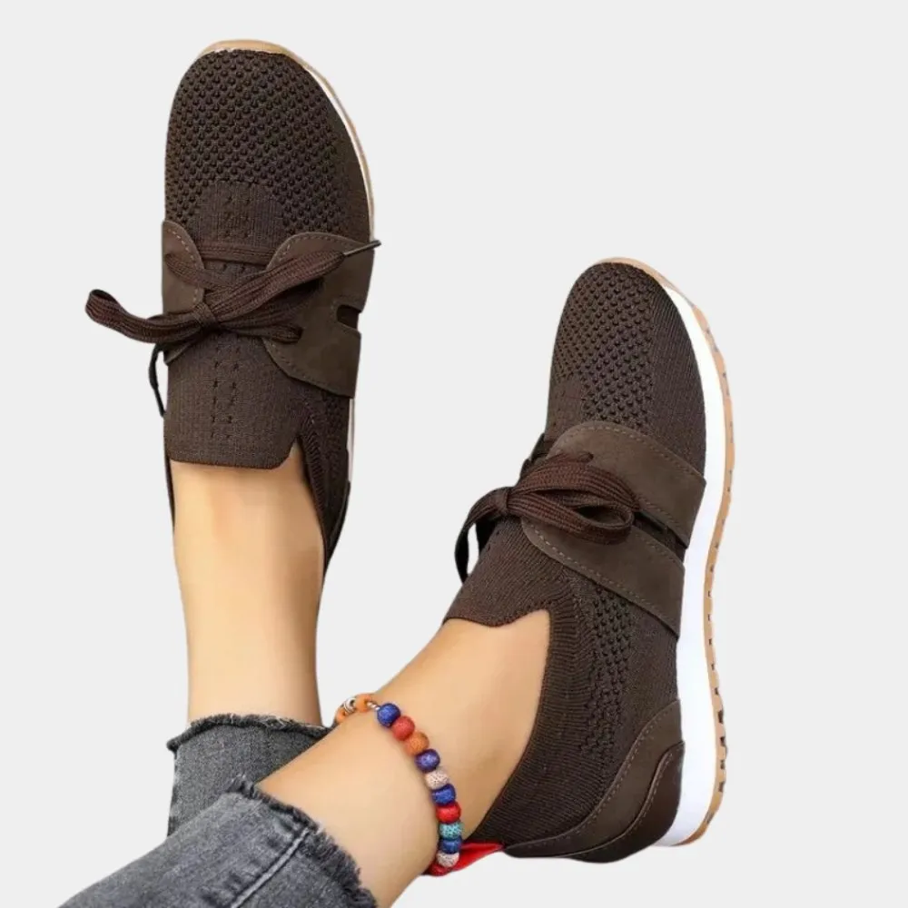 Knit Lace-Up Sneakers