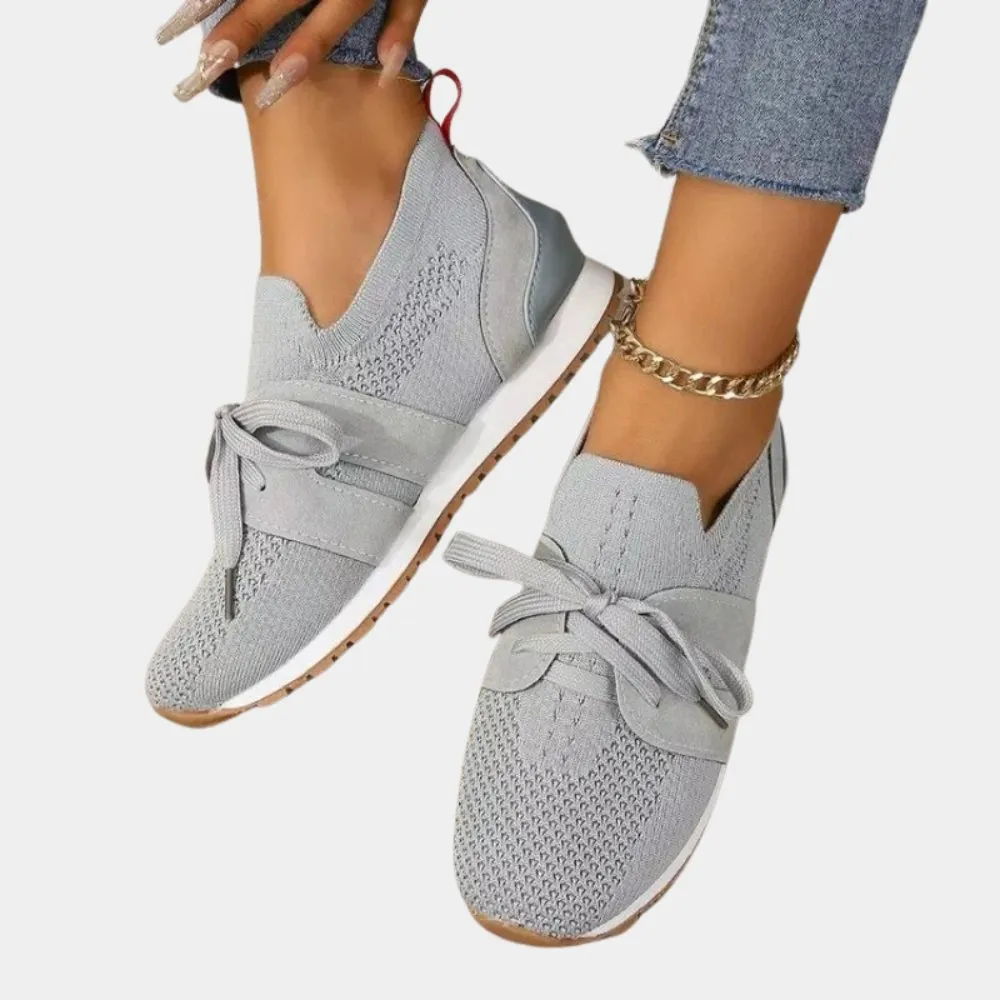 Knit Lace-Up Sneakers