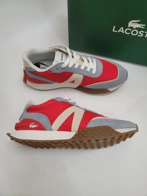 Lacoste Men's Lacoste L-Spin Deluxe Leather Color Contrast Sneakers Ory/Gry 44SMA0047 OG2
