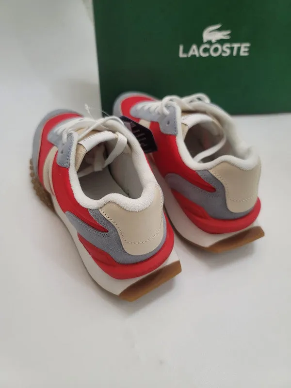 Lacoste Men's Lacoste L-Spin Deluxe Leather Color Contrast Sneakers Ory/Gry 44SMA0047 OG2
