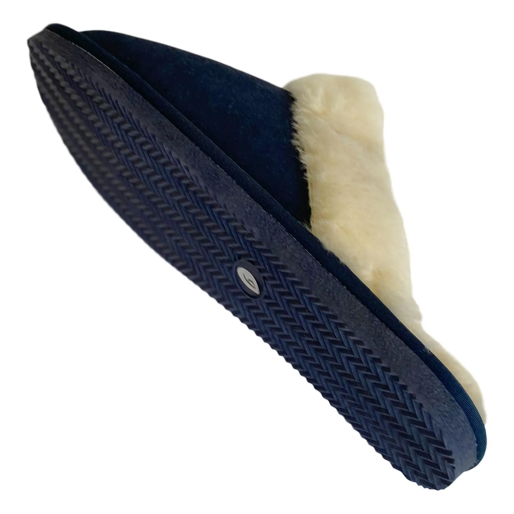 Ladies 'Luna' Wool Lined Slipper Mule - Navy