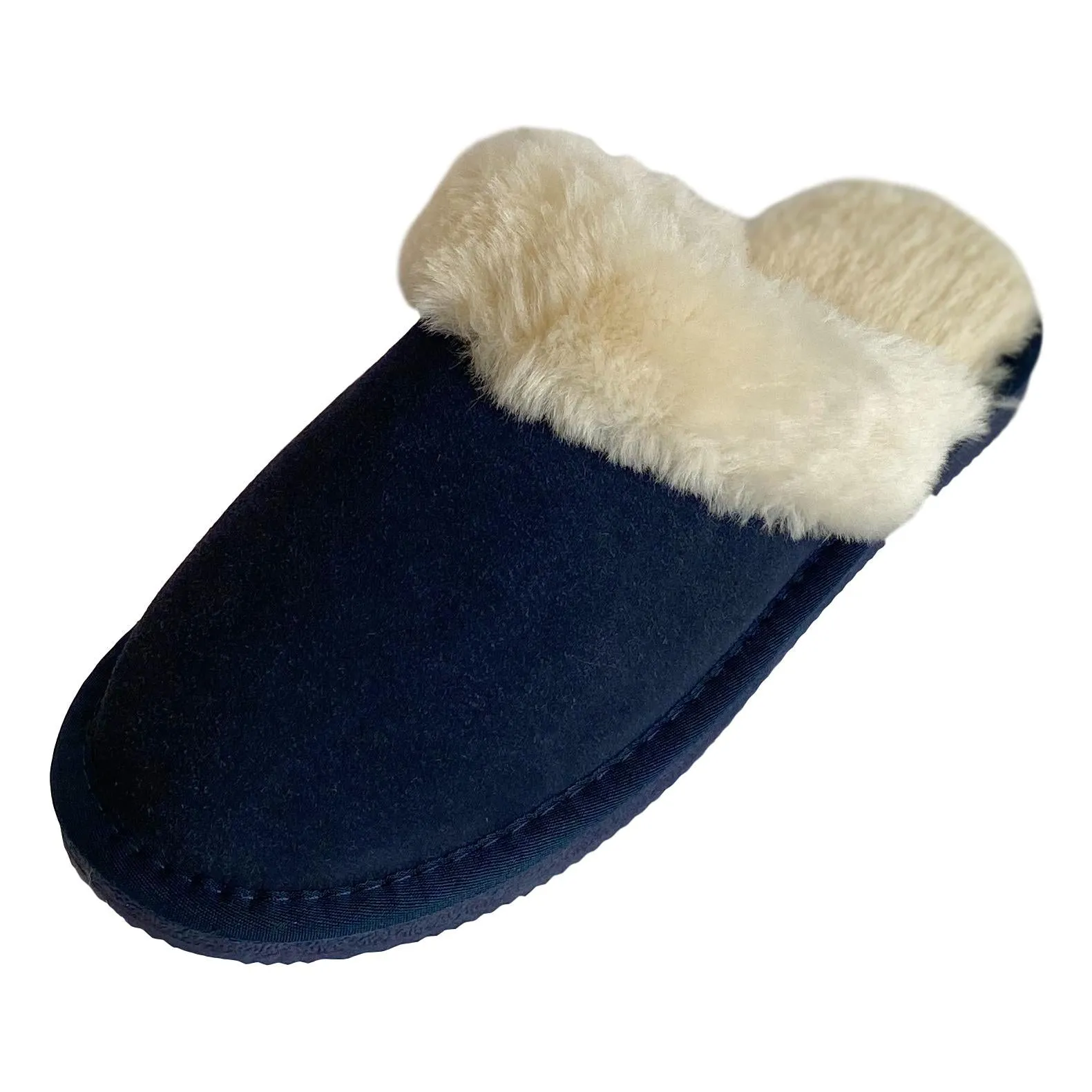 Ladies 'Luna' Wool Lined Slipper Mule - Navy