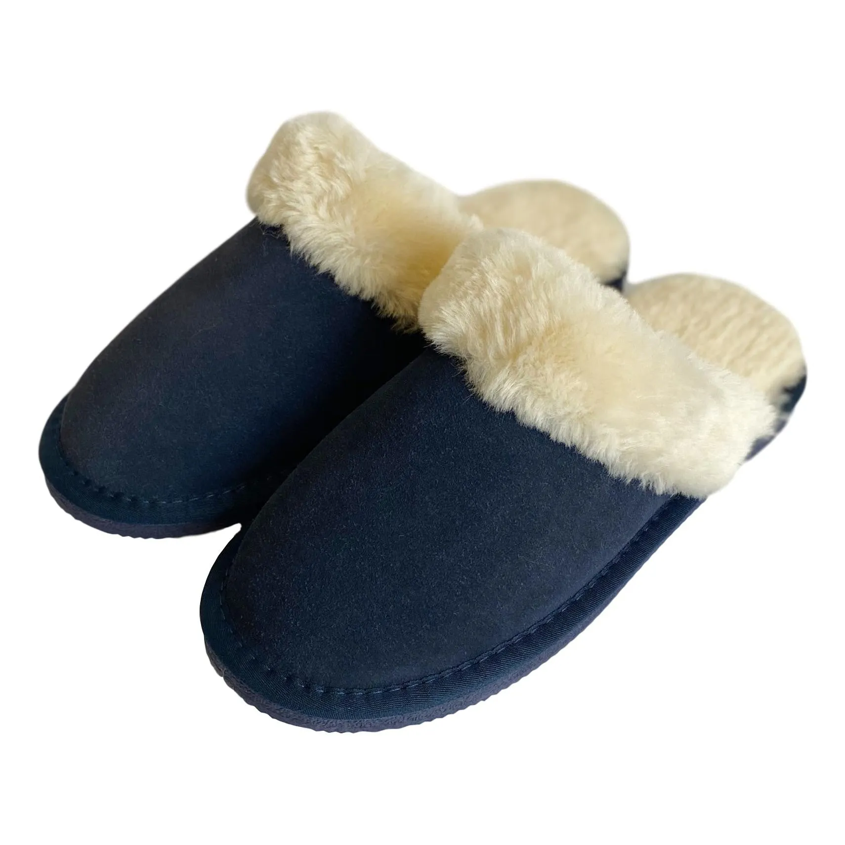 Ladies 'Luna' Wool Lined Slipper Mule - Navy