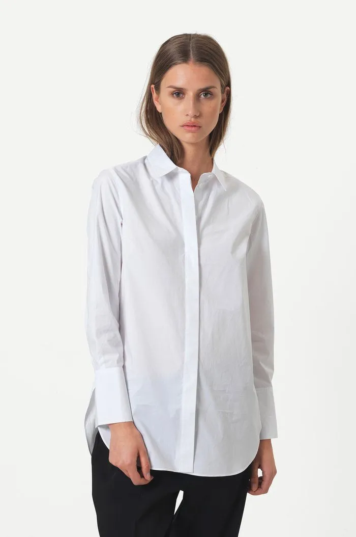 Larkin LS Classic Shirt - White Alyssum