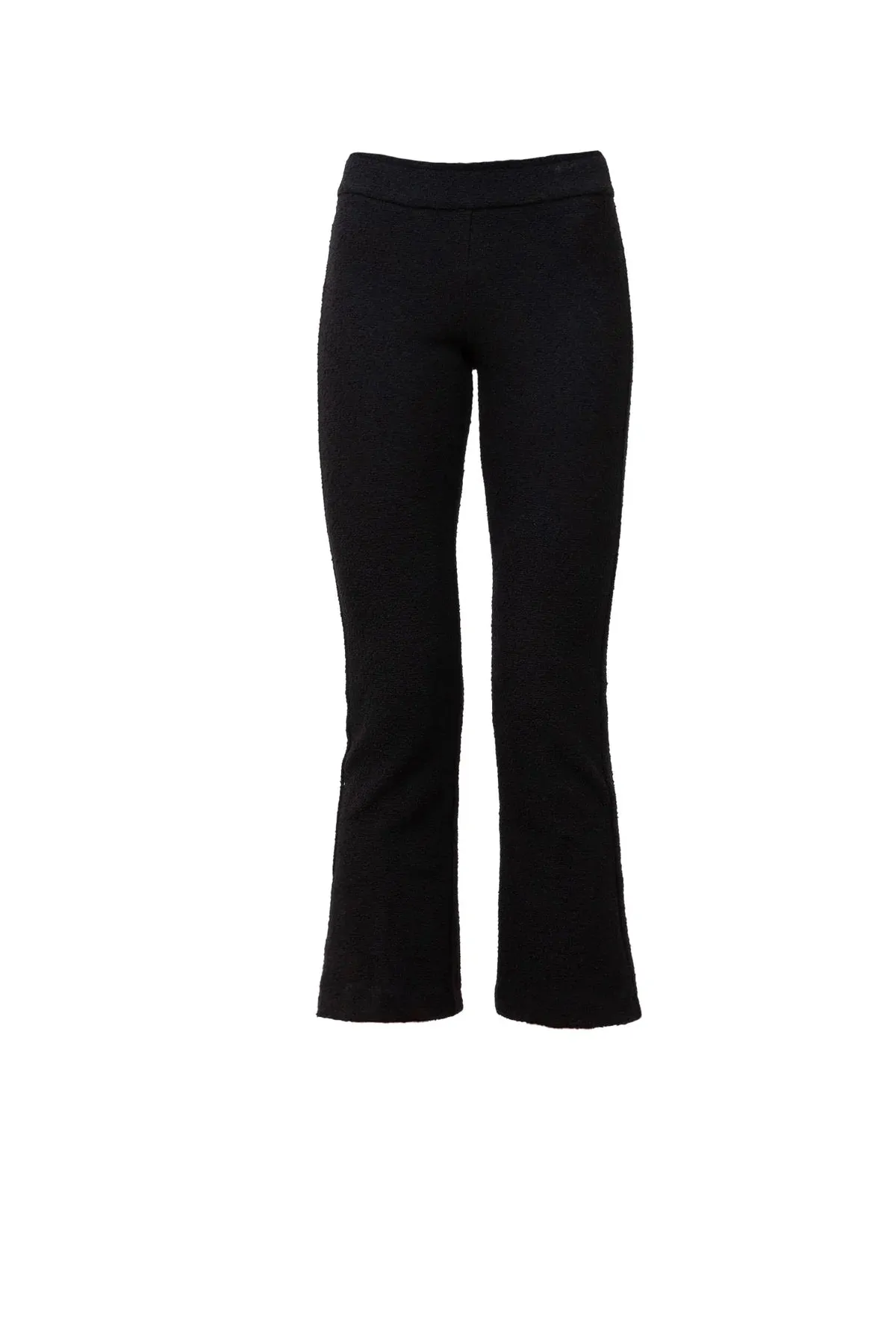 Leo Crop Flare | Solid Black Boucle