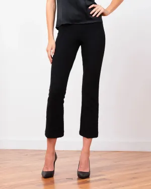 Leo Crop Flare | Solid Black Boucle